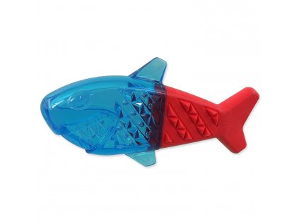 Hračka DOG FANTASY Žralok chladící červeno-modrá 18x9x4cm