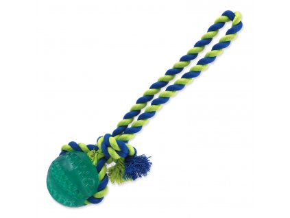 Hračka DOG FANTASY DENTAL MINT míček házecí s provazem zelený 7 x 30 cm