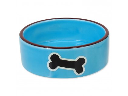 Miska DOG FANTASY keramická potisk kost modrá 12,5 cm