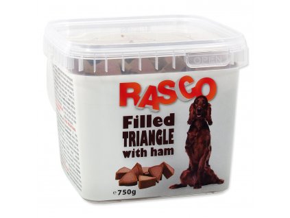 Pochoutka RASCO Dog plněné trojúhelníčky se šunkou
