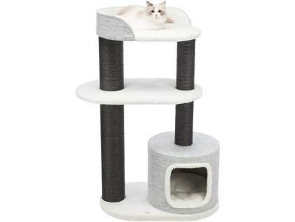 XXL škrabadlo CARA, 2 patra, kukaň, 128 cm, bílá/hnědá