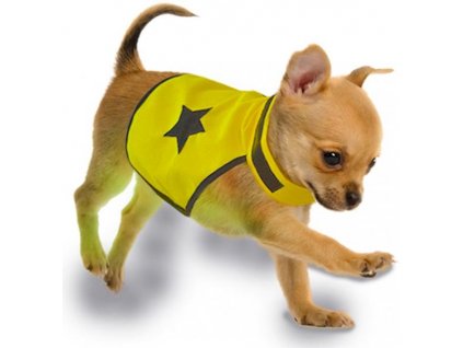 Reflexní vesta pro psa látková žlutá Duvo+ - různé velikosti 40-64cm