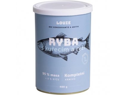 Louie konz. pro psy ryba s kuřecím a rýží - 400/1200g