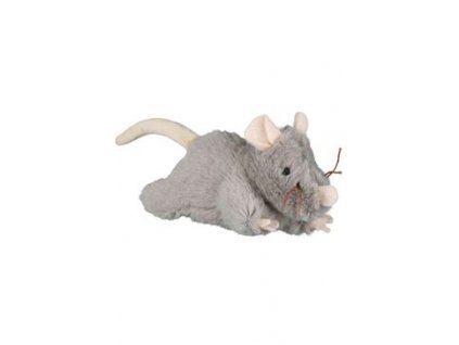 Hračka kočka Myš šedá plyšová robustní 15cm 1ks TR