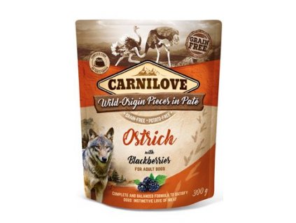 Carnilove Dog Pouch Paté Ostrich & Blackberries 300g