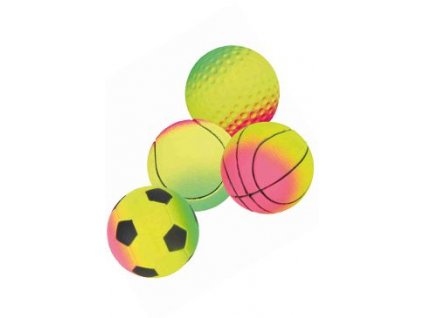 Hračka pes Míč mechová guma 6cm neon TR
