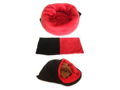 Spací pytel 3v1 černá/červená MINI hlodavci h.11