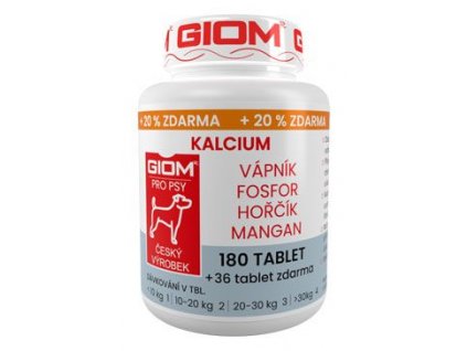 Giom pes Kalcium 180 tbl+20% zdarma