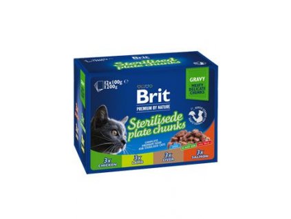 Brit Premium Cat kapsa Sterilised Plate 1200g(12x100g)