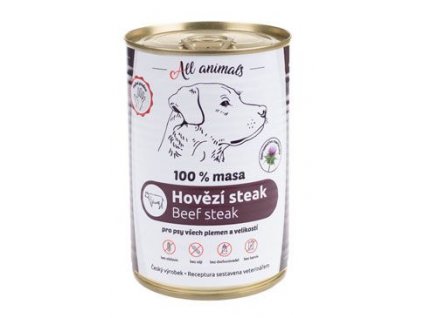 All Animals DOG konz. Hovězí steak 400g
