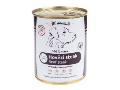 All Animals DOG hovězí steak 800g