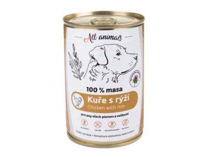 All Animals DOG konz. Kuřecí mleté s rýží 400g