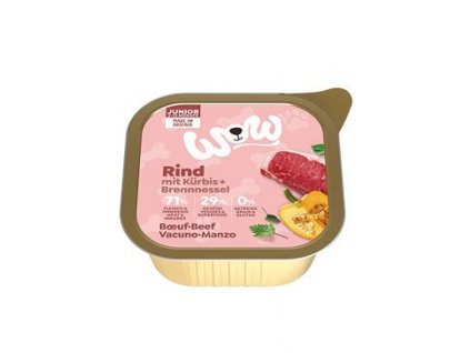 WOW Dog paštika Junior hovězí s dýní 150g