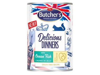 Butcher's Cat Delic.Dinners moř.ryby v želé konz.400g