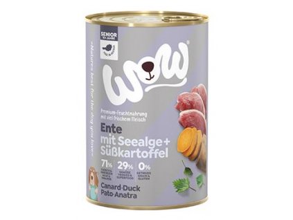 WOW Dog konzerva Senior kachna s batáty 400g