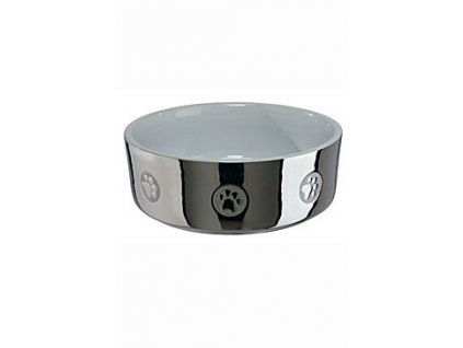 Miska keramická pes stříbrná s tlapkou TR - různé velikosti - 0,3-1,5l