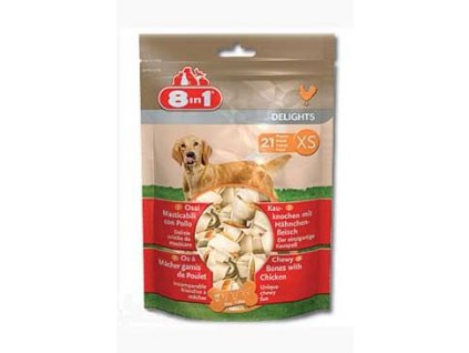 Pochoutka 8in1 Delights Chicken Bones XS 21ks