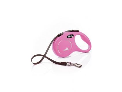 Vodítko FLEXI Classic New S pásek 5m/15kg růžová