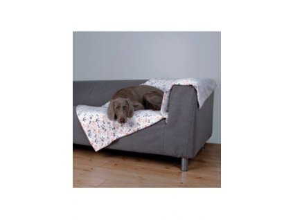 Deka pro psy LINGO kosti,tlapky 100x150cm bílá/béžovTR