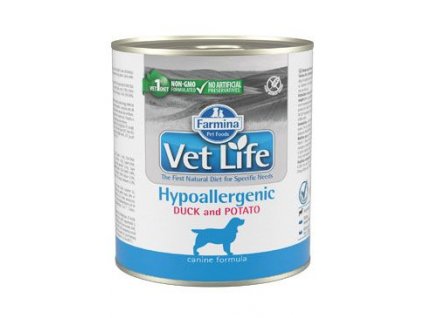 Vet Life Natural DOG konz. Hypoaller Duck&Potato 300g