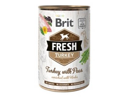 Brit Fresh Dog konz Turkey with Peas 400g