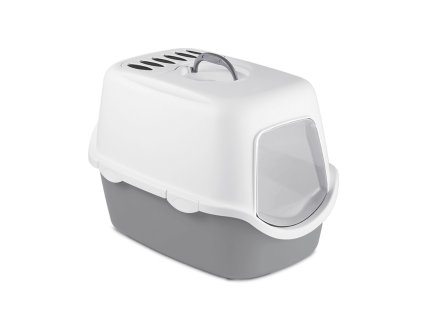 WC pro kočky - uzavřené s Filtrem, šedo-bílá XL Cathy