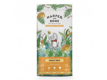 Harper and Bone Dog Adult Large & Medium příchutě farmy 2 kg