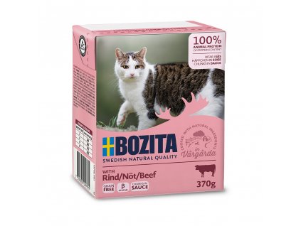 6x Bozita Cat kousky v omáčce s hovězím, (Multi-tetrapak 6x370g)