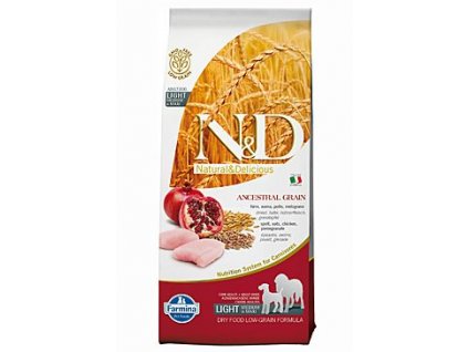 N&D LG DOG Light M/L Chicken&Pomegranate 12kg