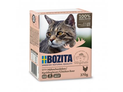 Bozita Cat kousky v želé s kuřecími játry, tetrapak 370 g