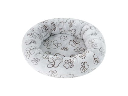 Pelíšek Amélie de Luxe hnědý s tlapkami - Různé velikosti (40-50cm) (Velikost 40 cm)