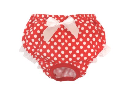 Hara kalhotky s růžovými puntíky a krajkou M (30 - 35 cm)