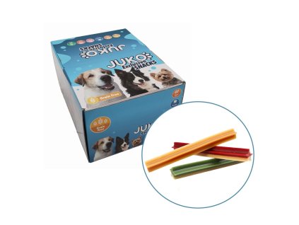 Dvoubarevná dentální tyč- hvězda XXL - 26 cm JUKO 2 kg (cca 34 ks)