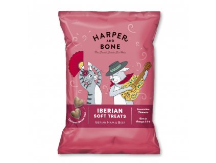 Harper and Bone Cat & Dog iberské měkké pamlsky hovězí 90 g