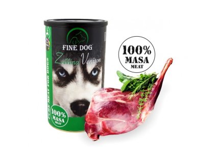 FINE DOG konzerva ZVĚŘINA 100% Masa 1200g