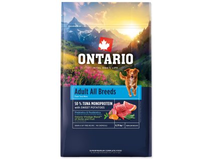 Krmivo Ontario Adult All Breeds Monoprotein Tuna & Sweet Potatoes 0,75kg
