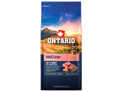 Krmivo Ontario Adult Large Beef & Brown Rice 12kg