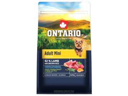 Krmivo Ontario Adult Mini Lamb & Brown Rice 0,75kg
