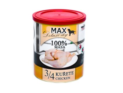 MAX Deluxe Dog 3/4 kuřete, konzerva 800 g