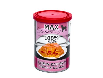 MAX Deluxe Dog losos kousky, konzerva 400 g