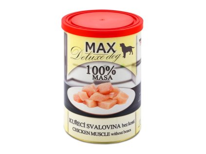MAX Deluxe Dog kuřecí svalovina bez kosti, konzerva 400 g
