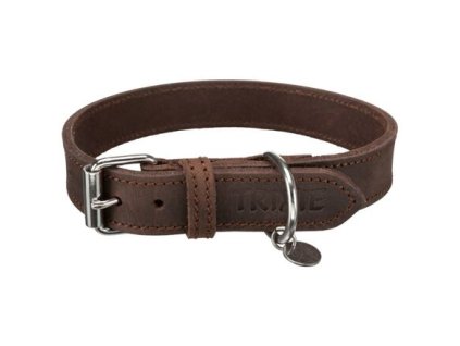 Kožený obojek RUSTIC - tmavě-hnědá (Velikost obojku RUSTIC M: 37-44cm/25mm)