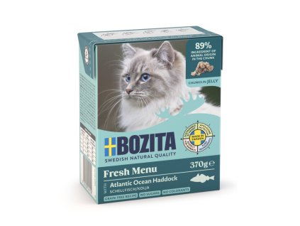 6x Bozita Cat kousky v želé s treskou, (Multi-tetrapak 6x370g)