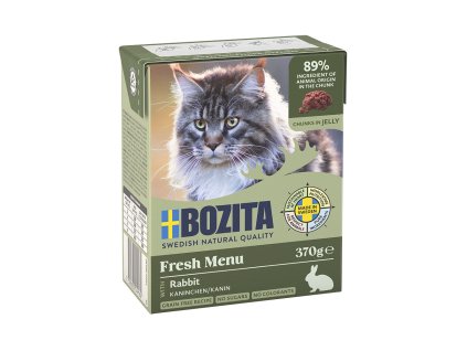 6x Bozita Cat kousky v želé s králičím, (Multi-tetrapak 6x370g)