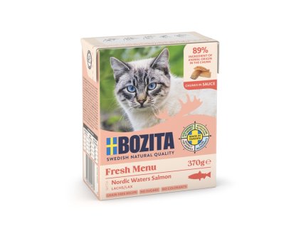 6x Bozita Cat kousky v omáčce s lososem, (Multi-tetrapak 6x370g)