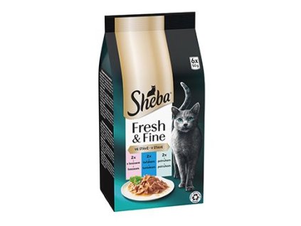 Sheba kapsa Fresh&Fine mix losos,tuňák,pstruh 6x50g
