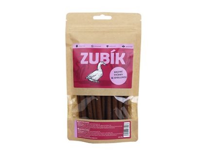 Pochoutka ZUBÍK Kachní tyčinky se spirulinou 200g