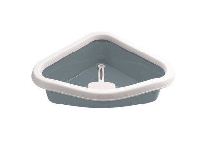 WC rohové s lopatkou, modrošedé