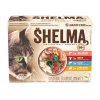 SHELMA Cat kuřecí, hovězí, losos a treska, kapsa 85 g (12 pack)