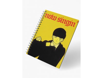 render mockup of spiral notebook floating facing front 26111